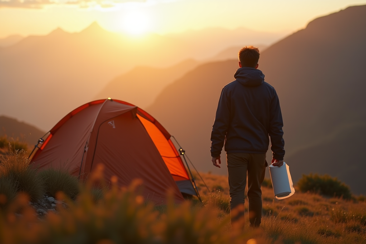 Personne regardant le lever du soleil près d